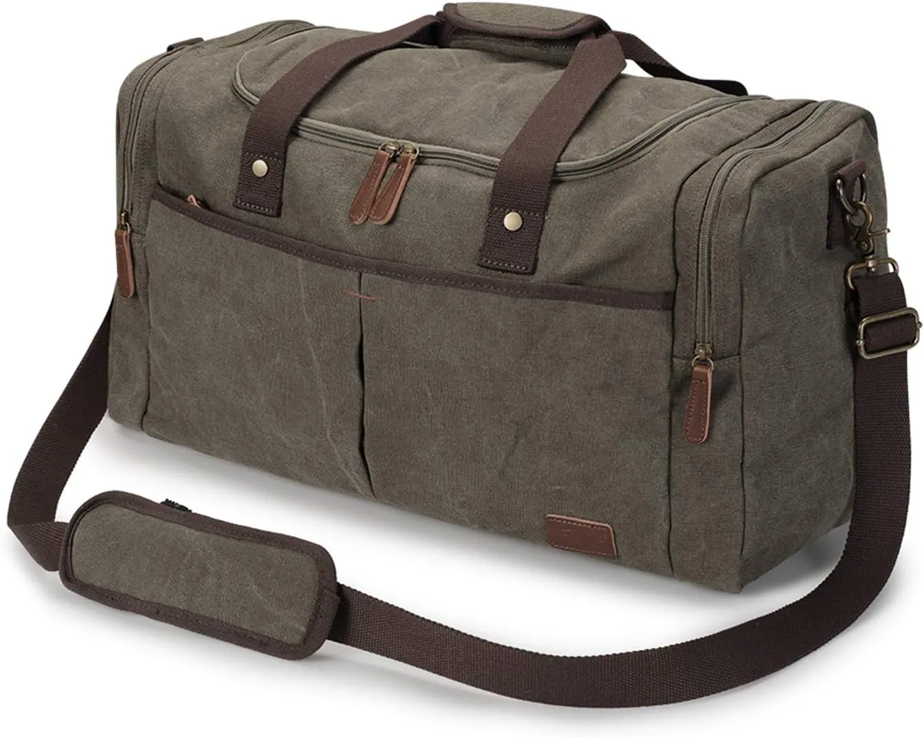 S-ZONE Canvas Duffel Bag Travel Weekend Overnight Bag with Shoes CompartMen and Woment for Men and Women'' }