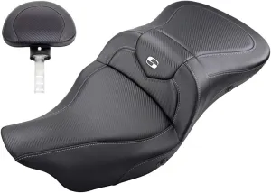 Saddlemen SADDLEMEN 0801-1192 808-07B-186BRHC Extended Reach Road Sofa Seat - Carbon Fiber - Backrest - Heated 08  TOURING MODELS BLACK CARBON FIBER