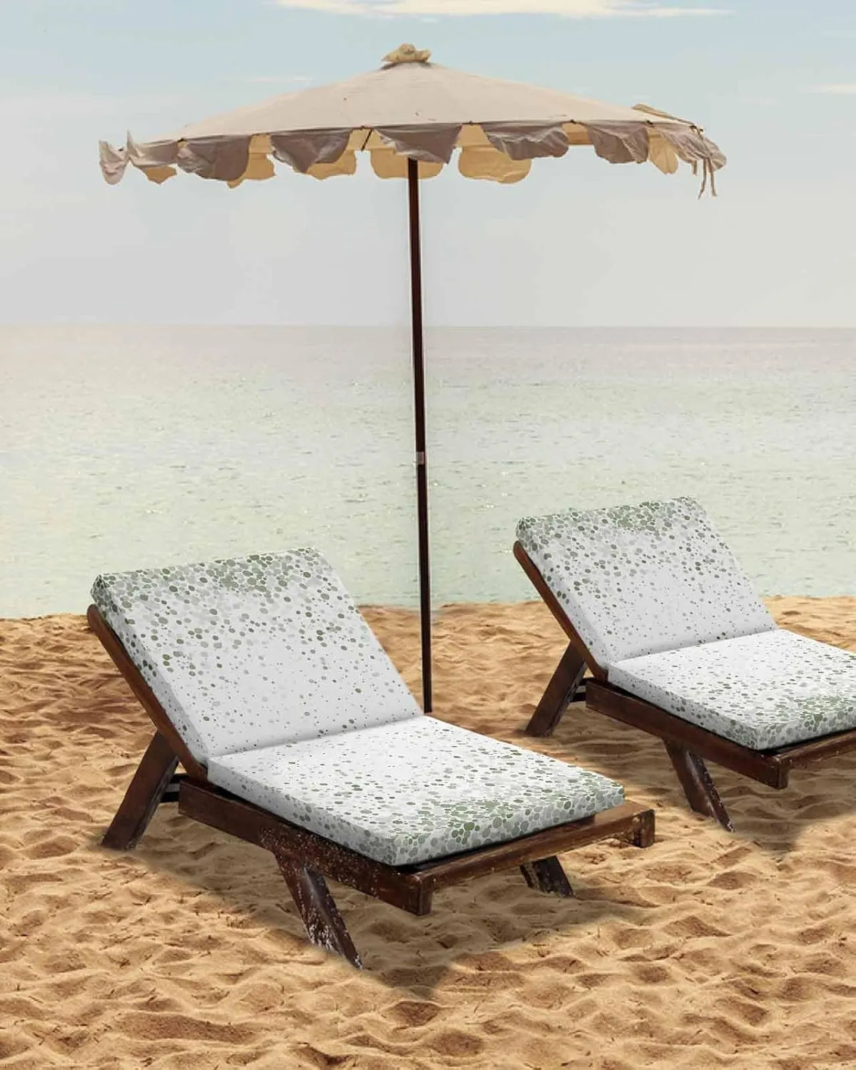 Sage Green Polka Dot Outdoor Cushion Chair Cover Set of 4 - Waterproof Couch Seat Covers, Abstract Modern Art Dots Watercolor Patio Furniture Protector Cushions Slipcovers for Sofa/RV, 20"x18"x4"