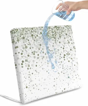 Sage Green Polka Dot Outdoor Cushion Chair Cover Set of 4 - Waterproof Couch Seat Covers, Abstract Modern Art Dots Watercolor Patio Furniture Protector Cushions Slipcovers for Sofa/RV, 20"x18"x4"
