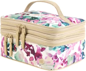 Samantha Brown 2-Tier Travel Cosmetic Organizer, Expandable, Multiple Colors, 9.25L x 7.5W x 4.5H inches (Black)
