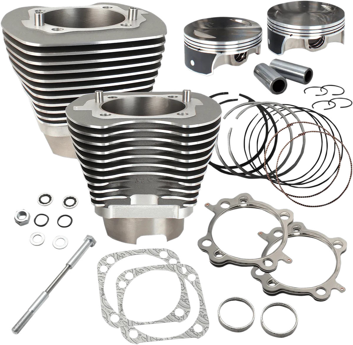 S&S Cycle 910-0469 124in. Big Bore Kit - Black Powder-coat
