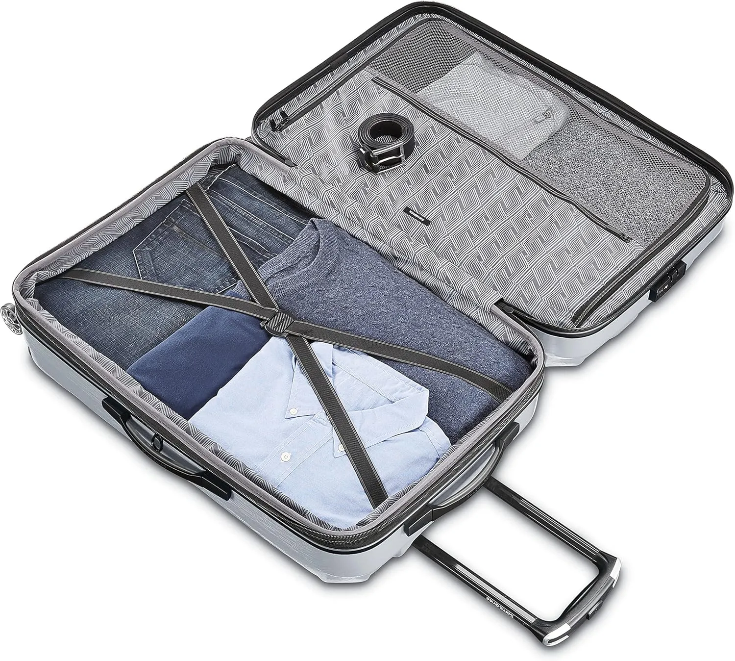 Samsonite Centric 2 Hardside Expandable Luggage with Spinner Wheels, Silver, 2-Piece Set (20/24)