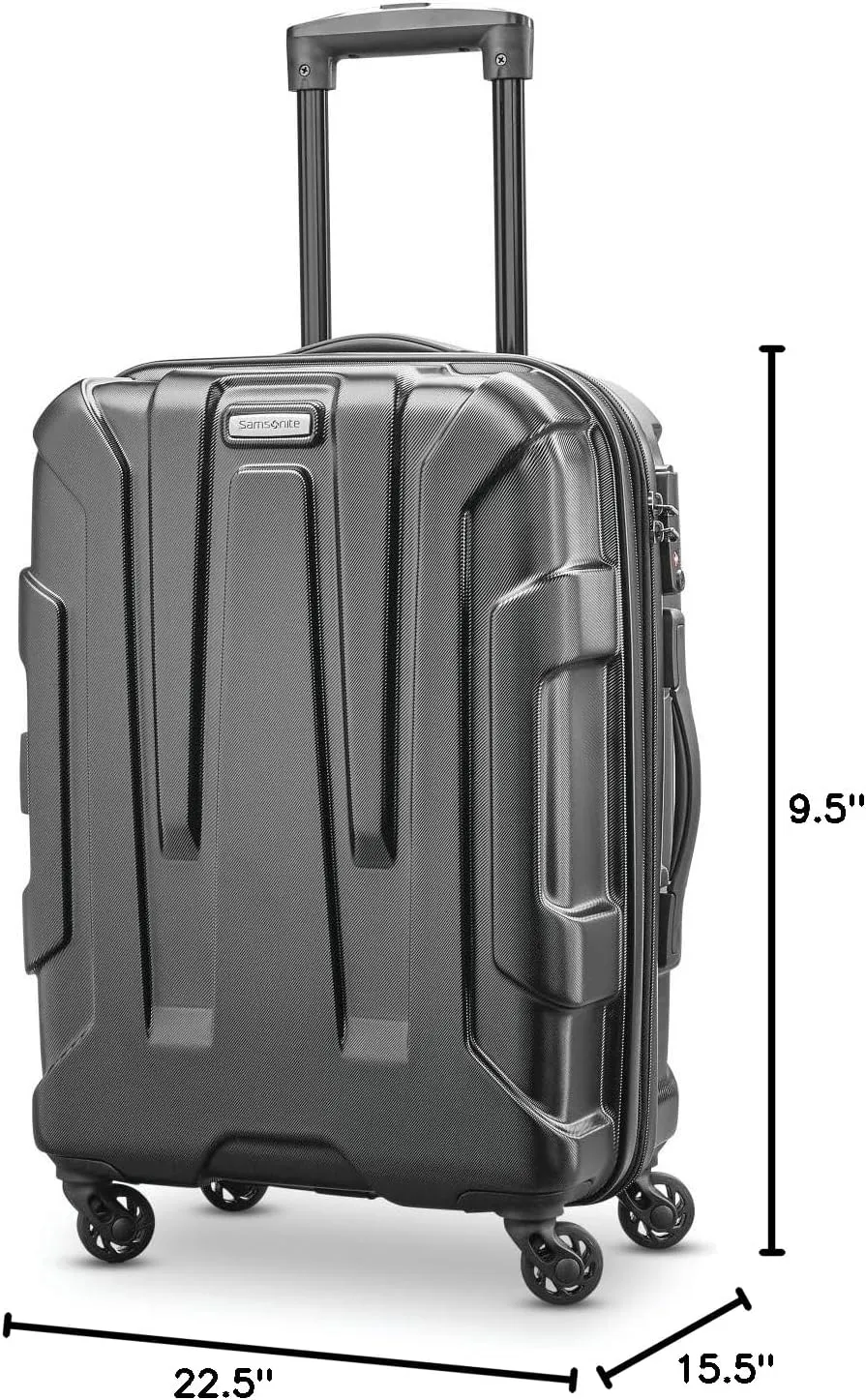 Samsonite Centric Hardside Expandable Luggage with Spinner Wheels, Black, Carry-On 20-Inch