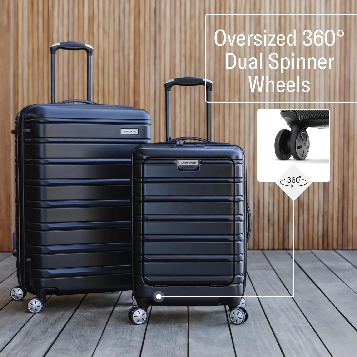 Samsonite Omni 2 Hardside Expandable Luggage with Spinner Wheels, 3-Piece Set (19/24/28), Artic Silver
