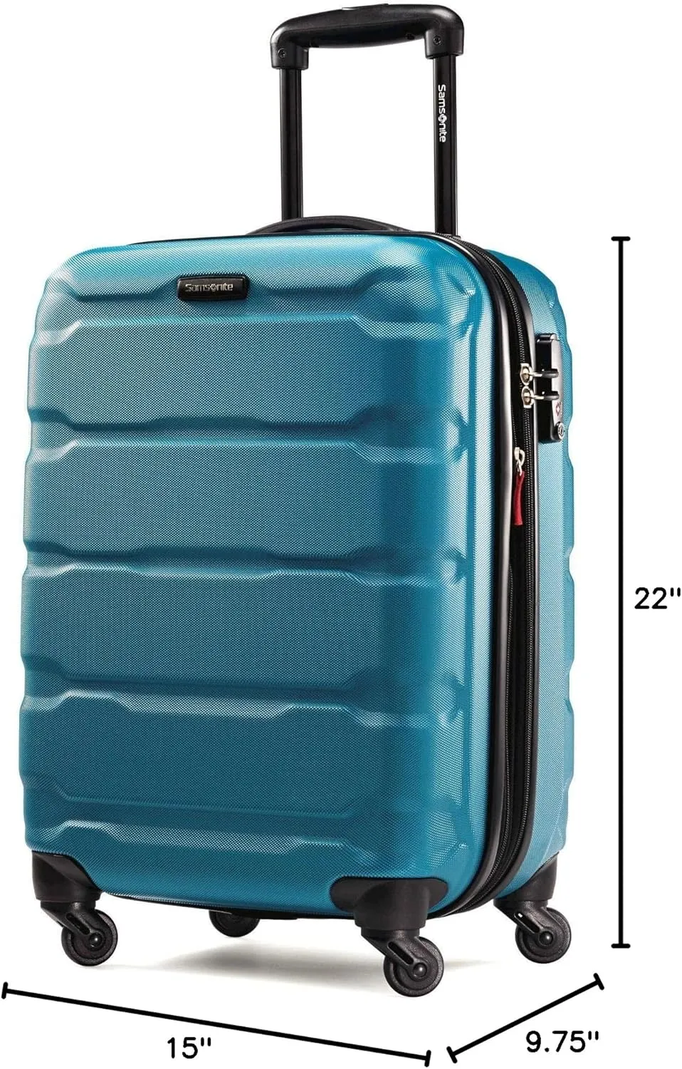 Samsonite Omni PC Hardside Expandable Luggage with Spinner Wheels, Caribbean Blue, Carry-On 20-Inch