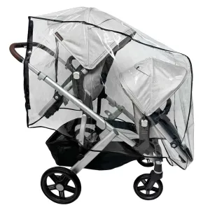 SASHA'S Rain and Wind Cover Made for UPPAbaby Vista V2/V3 Double Stroller System w/RumbleSeat - Clear, Ventilation Holes, Maximum Coverage, Made in USA (Stroller not Included)