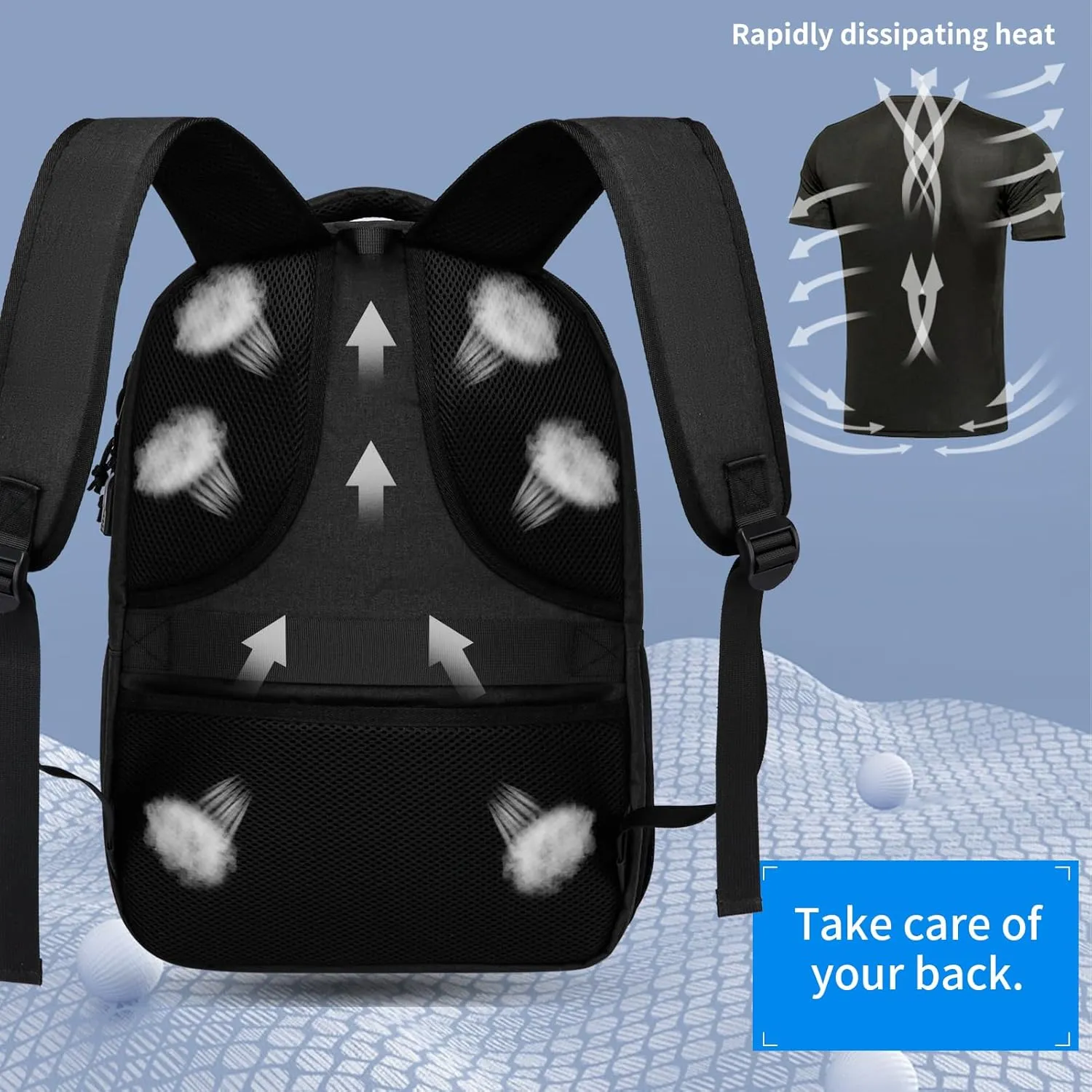 School Backpack for Teen Boys and Men, 15.6 Inch Laptop Backpack with USB Charging Port, Anti-Theft Water-Resistant College Computer Bookbag, Ergonomic Straps and Multiple Compartments, Black
