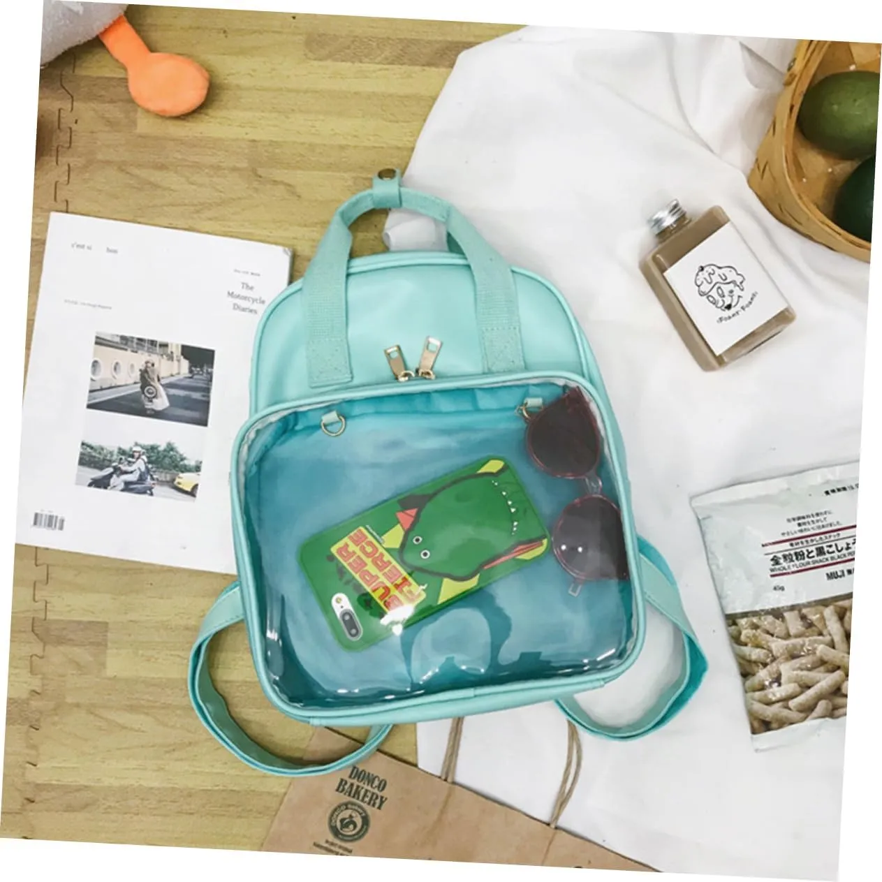 School Backpacks for Girls Candy Satchel Pvc Bag Storage Pockets for Students Women