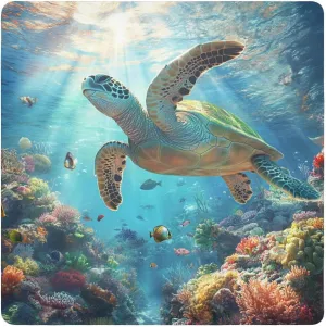 Sea Turtle Realism Ocean Fish Cosmetic Bag Camera Lens Cloth Self-Adhesive Cosmetic Travel Bag Organizer Wrap 21.7 X 21.7 Wrapper Makeup For Women