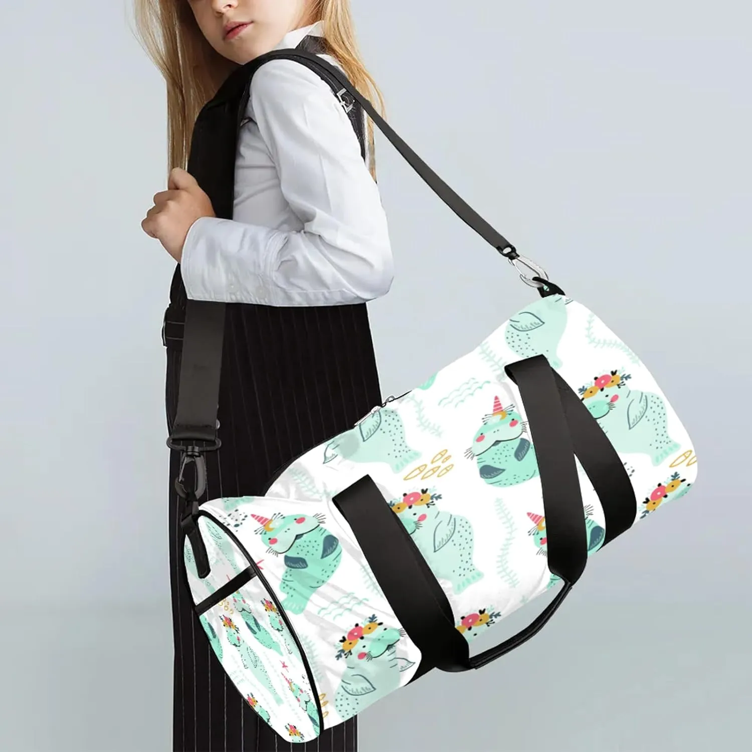 Seahorse Corals Pattern Sports Gym Bag for Men Women Lightweight Travel Duffle Bag with Shoulder Strap Waterproof Carry On Weekender Overnight Bag for Travel Sports Gym