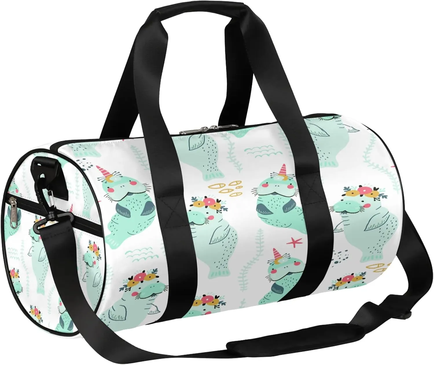 Seahorse Corals Pattern Sports Gym Bag for Men Women Lightweight Travel Duffle Bag with Shoulder Strap Waterproof Carry On Weekender Overnight Bag for Travel Sports Gym