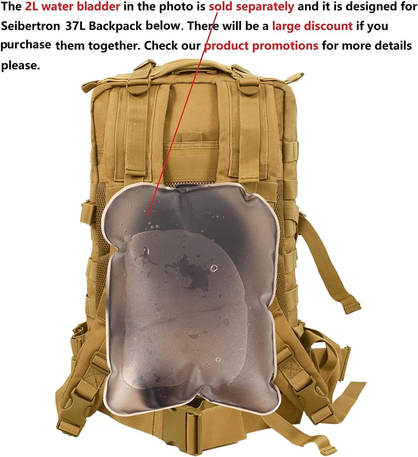 Seibertron Motorbike Backpack Motorcycle Bag Outdoor Sports Riding Package Khaki 37L