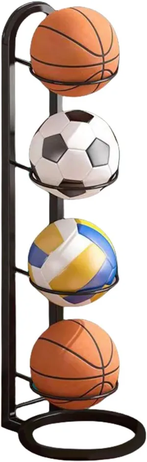 Shakven Vertical Ball Storage Rack | Multi-Layer Ball Organiser Rack for Basketball Football Volleyball,Ball Storage Shelf,Multi-Layer Ball Organizer Rack,Ball Stand,Vertical Ball Storage