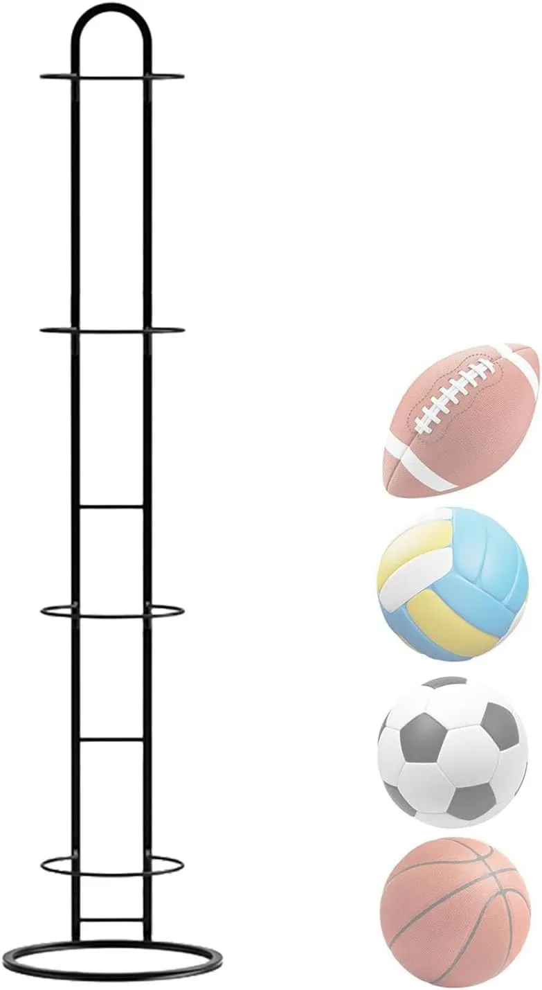 Shakven Vertical Ball Storage Rack | Multi-Layer Ball Organiser Rack for Basketball Football Volleyball,Ball Storage Shelf,Multi-Layer Ball Organizer Rack,Ball Stand,Vertical Ball Storage