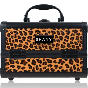 SHANY Chic Makeup Train Case Cosmetic Box Portable Makeup Case Cosmetics Beauty Organizer Jewelry storage with Locks, Multi trays Makeup Storage Box with Makeup Mirror - Lost Cheetah