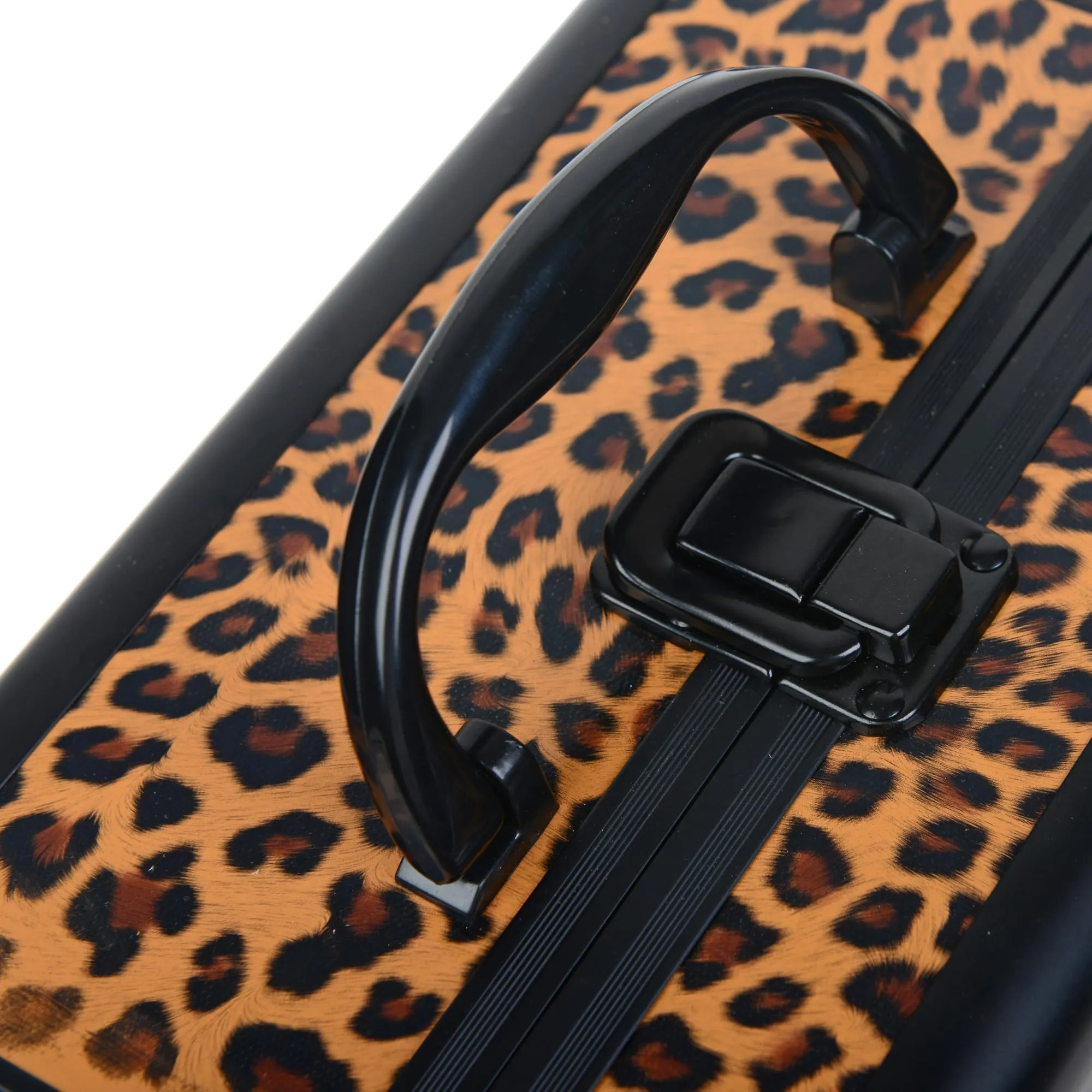 SHANY Chic Makeup Train Case Cosmetic Box Portable Makeup Case Cosmetics Beauty Organizer Jewelry storage with Locks, Multi trays Makeup Storage Box with Makeup Mirror - Lost Cheetah