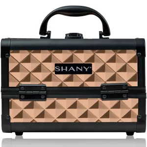 SHANY Chic Makeup Train Case Cosmetic Box Portable Makeup Case Cosmetics Beauty Organizer Jewelry storage with Locks, Multi trays Makeup Storage Box with Makeup Mirror - ROSA