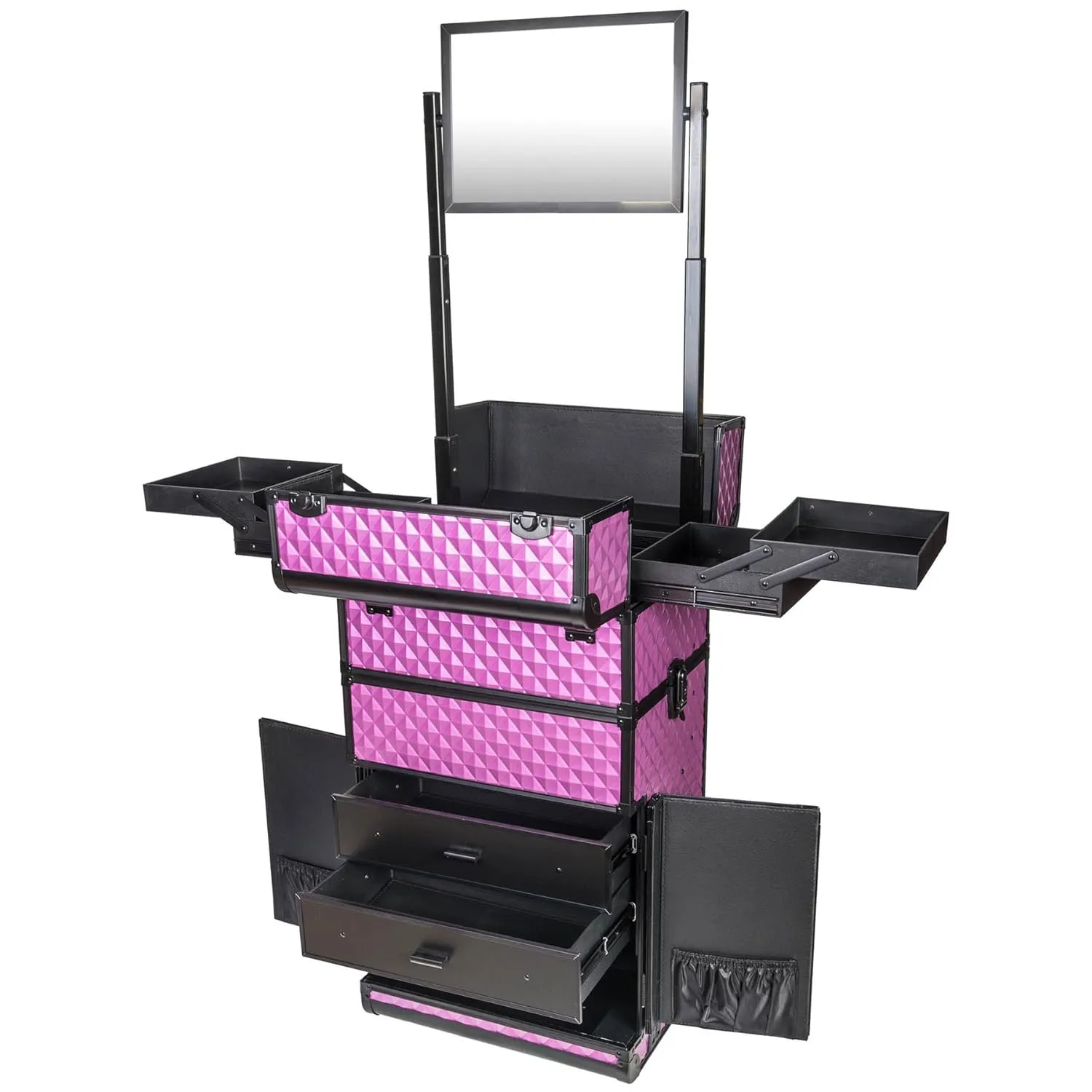 SHANY REBEL Series Pro Makeup Artists Rolling Train Case - Trolley Case - Charming Violet