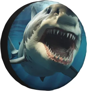 Shark Mouth Tire Cover Outdoor Waterproof Snow Sun Rain Wheel Cover Portable Wheel Bags Camper Spare Tire Cover Universal Car Tire Protectors for Trailer RV SUV
