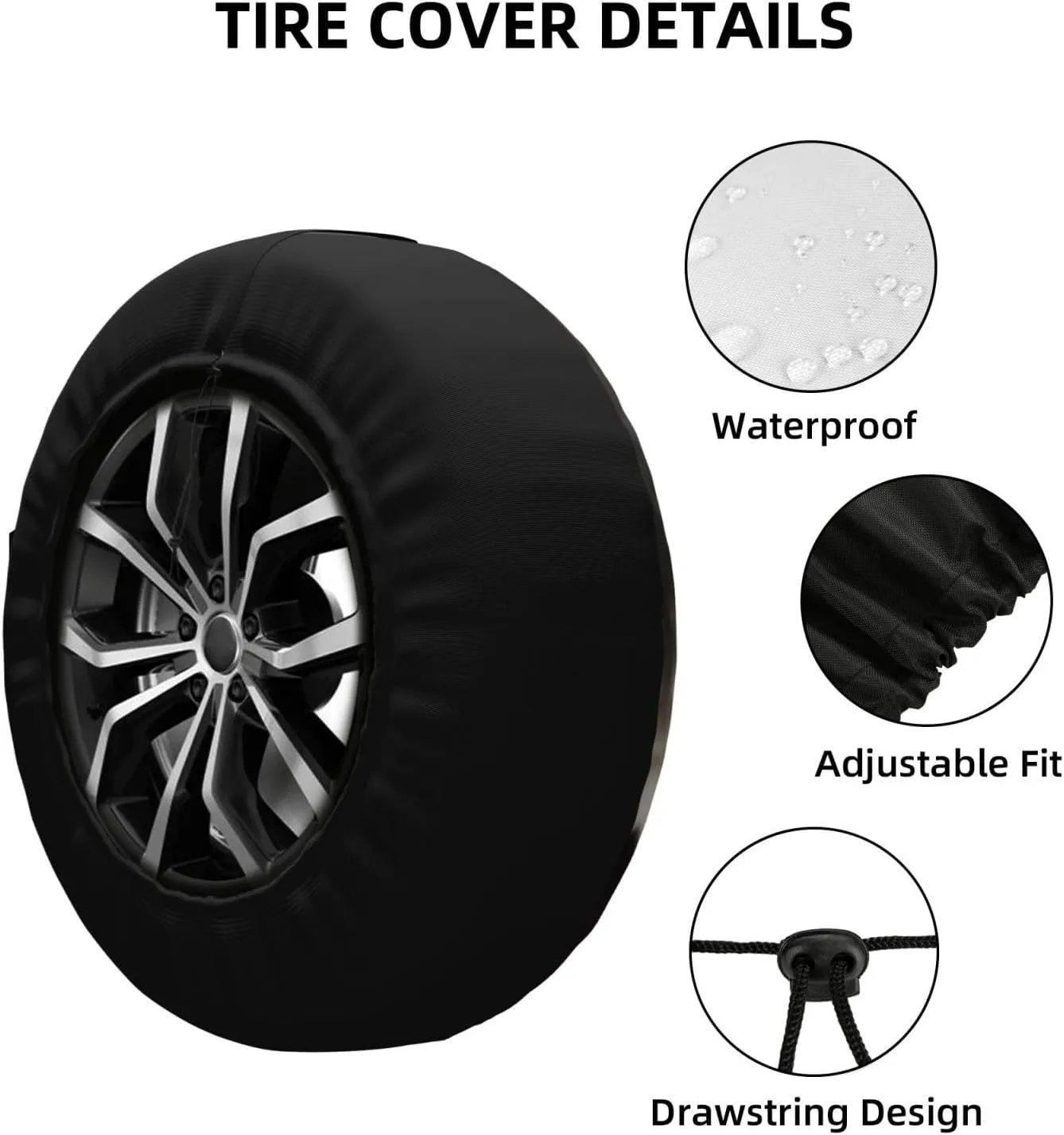 Sheep Tire Cover Outdoor Waterproof Snow Sun Rain Wheel Cover Portable Wheel Bags Camper Spare Tire Cover Universal Car Tire Protectors for Trailer RV SUV