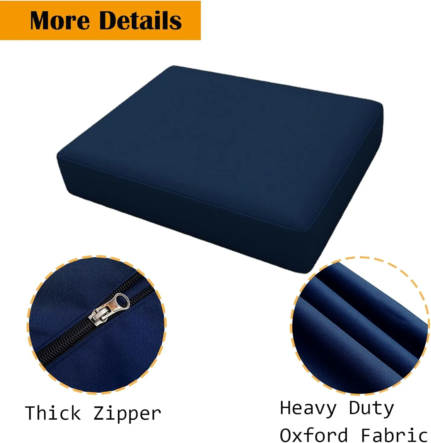 SK Studio Patio Cushion Covers Replacement, 2 Pack Waterproof Outdoor Furniture Seat Cushion Slipcover with Zipper for Garden and Backyard, Brown