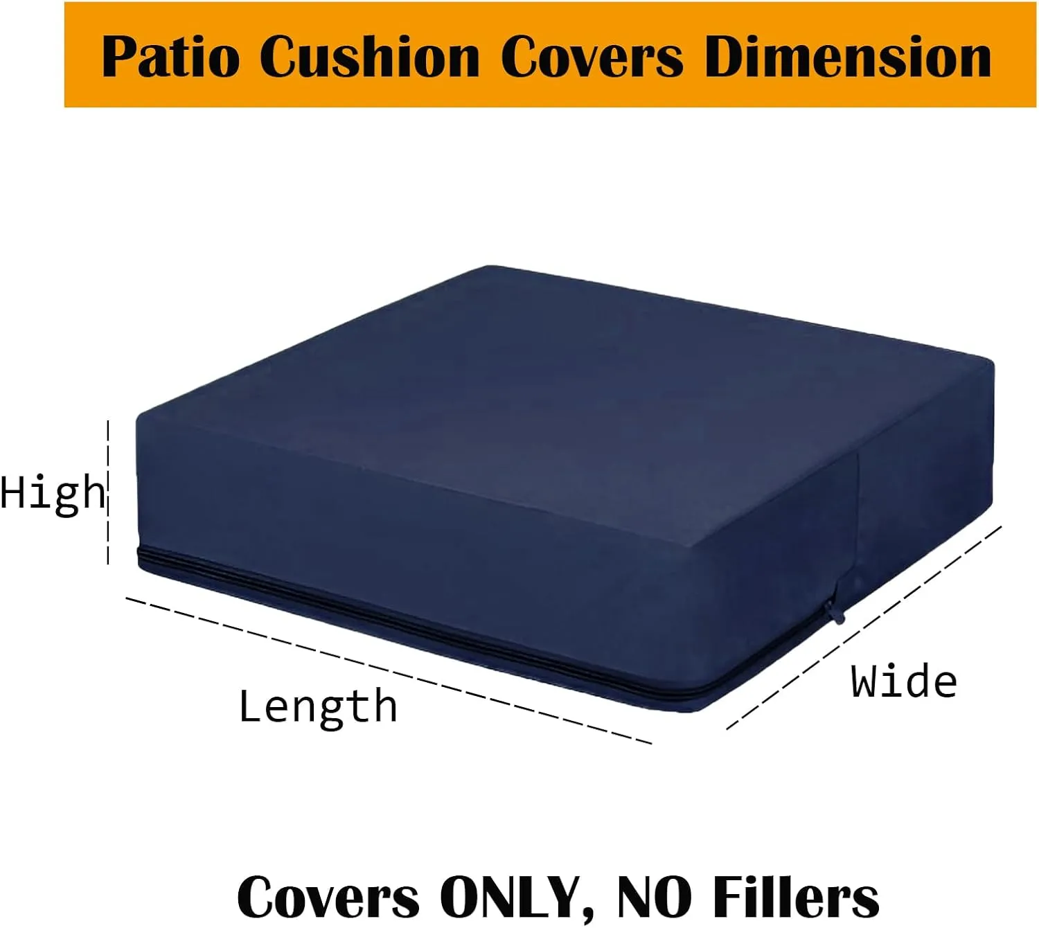 SK Studio Patio Cushion Covers Replacement, 2 Pack Waterproof Outdoor Furniture Seat Cushion Slipcover with Zipper for Garden and Backyard, Brown