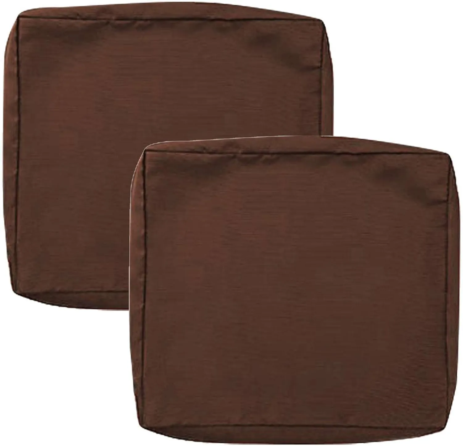 SK Studio Patio Cushion Covers Replacement, 2 Pack Waterproof Outdoor Furniture Seat Cushion Slipcover with Zipper for Garden and Backyard, Brown