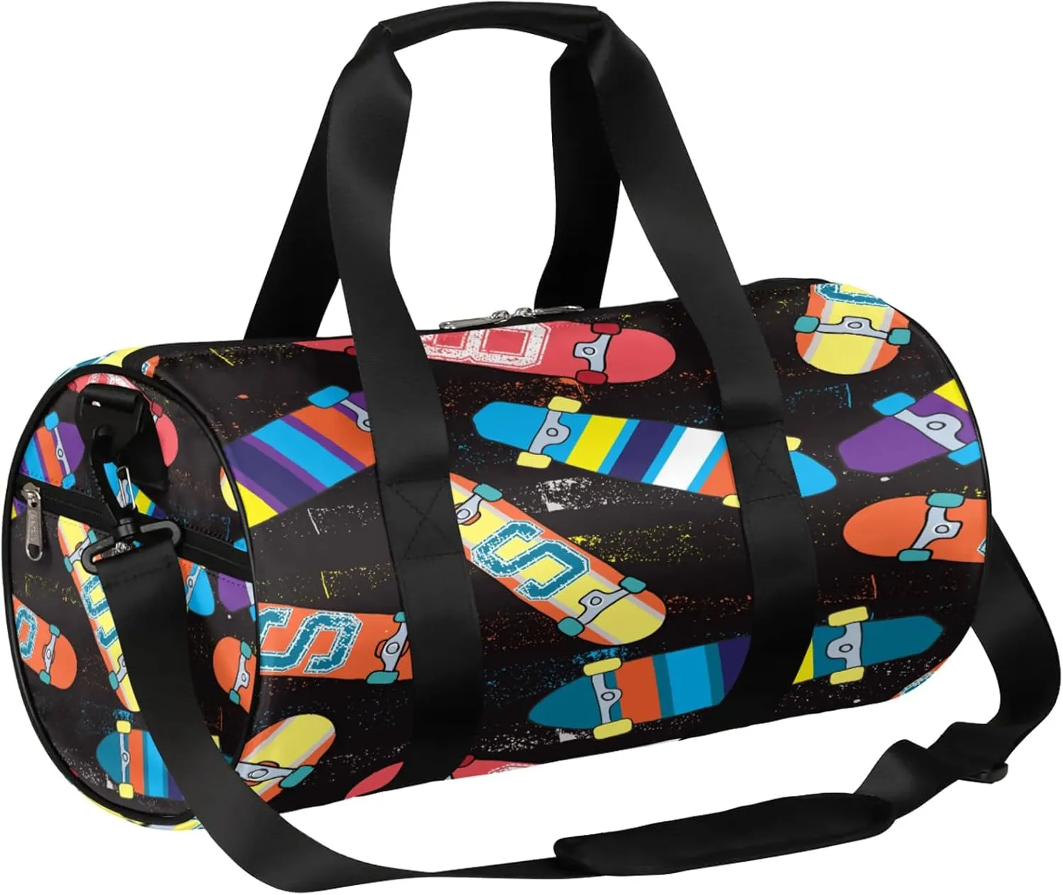 Skateboard Sport Sports Gym Bag for Men Women Lightweight Travel Duffle Bag with Shoulder Strap Waterproof Carry On Weekender Overnight Bag for Travel Sports Gym
