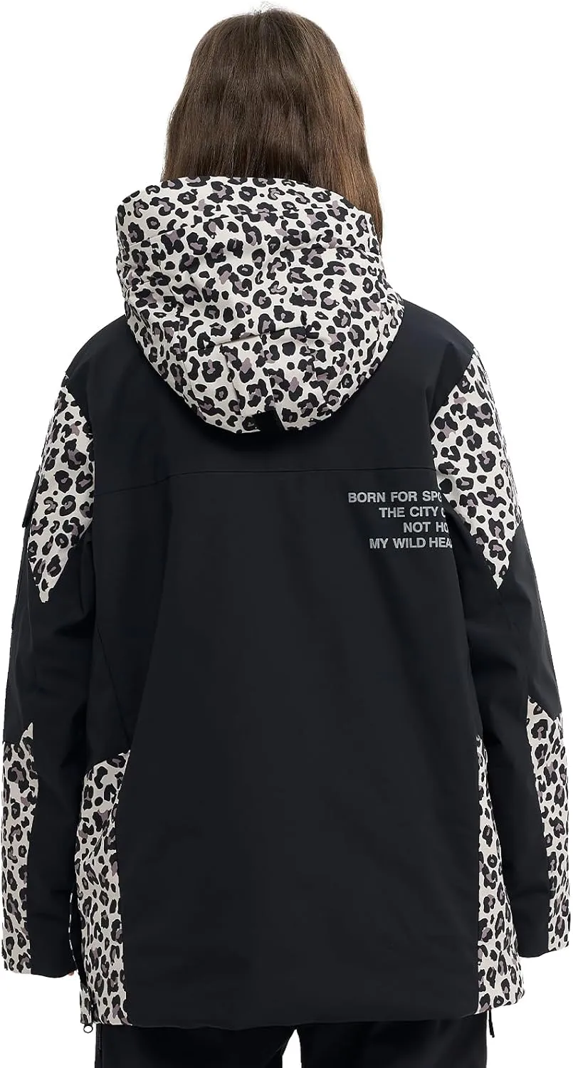 Ski Jacket Snowboard Anorak Coat Pullover Baggy Snow Hooded Insulated Hoodie Waterproof Warm for Women Men