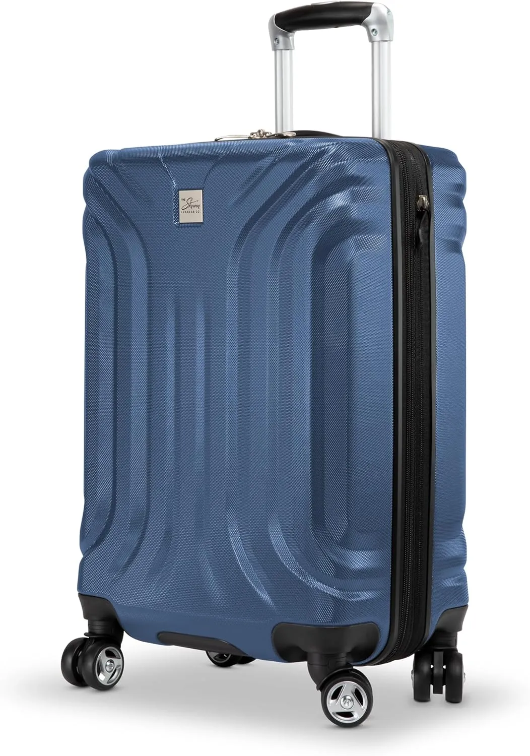 Skyway Nimbus 4.0 Expandable, Durable Hardside, 4 Wheel Spinner, Lightweight Suitcase, Unisex, Stylish, Maritime Blue, Checked-Medium 24-Inch