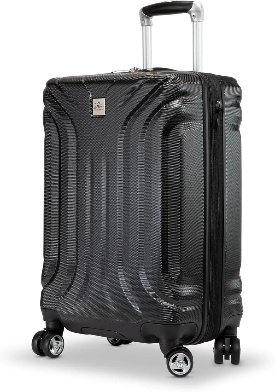 Skyway Nimbus 4.0 Expandable, Durable Hardside, 8 Wheel Spinner, Lightweight Suitcase, Unisex, Stylish, Black, Carry-On 20-Inch