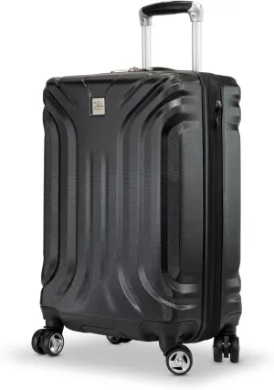 Skyway Nimbus 4.0 Expandable, Durable Hardside, 8 Wheel Spinner, Lightweight Suitcase, Unisex, Stylish, Black, Carry-On 20-Inch