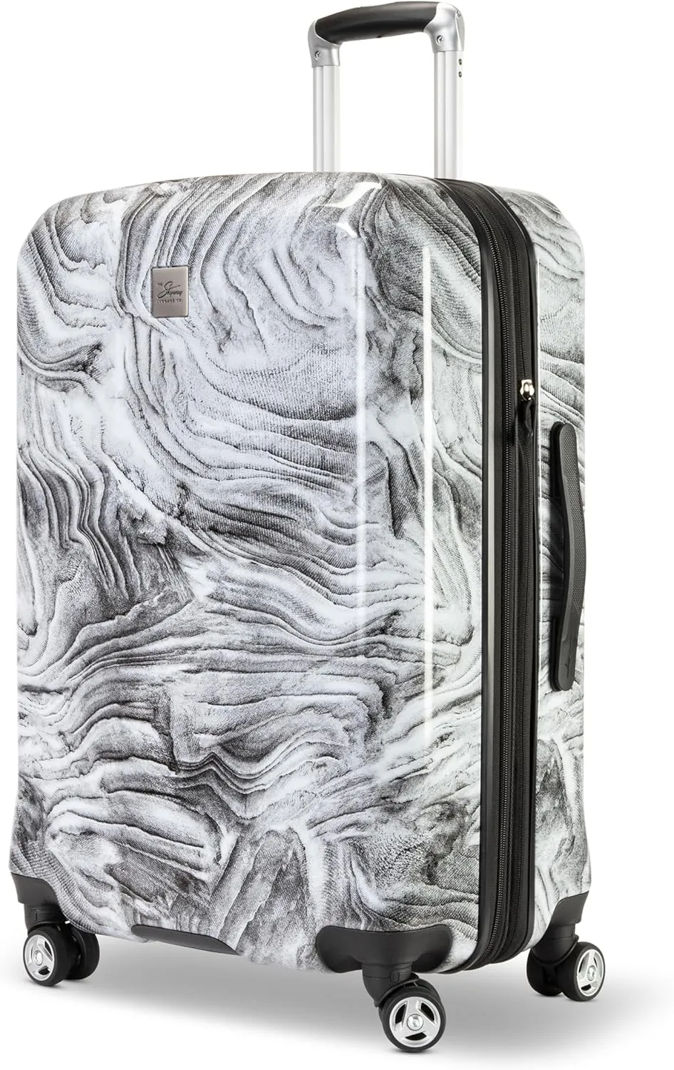 Skyway Nimbus 4.0 Expandable, Durable Hardside, 8 Wheel Spinner, Lightweight Suitcase, Unisex, Stylish, Gray Sandstone, Checked-Medium 24-Inch
