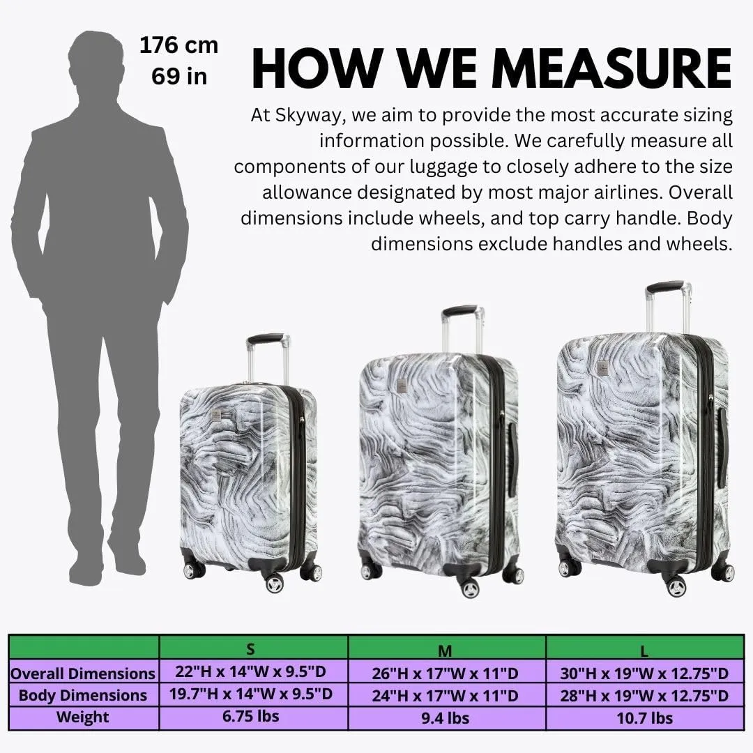 Skyway Nimbus 4.0 Expandable, Durable Hardside, 8 Wheel Spinner, Lightweight Suitcase, Unisex, Stylish, Gray Sandstone, Checked-Medium 24-Inch