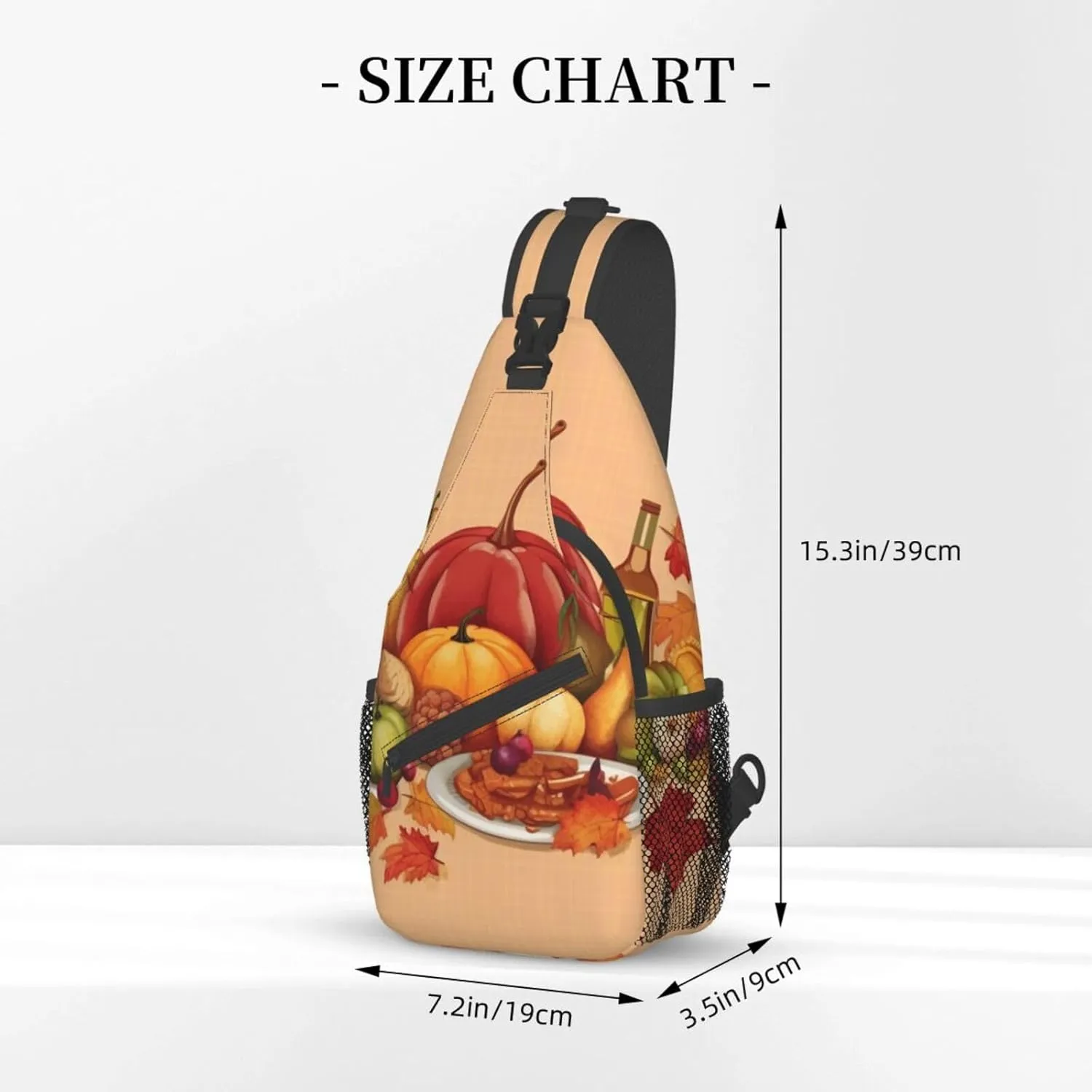 Sling Bag for Women Men Haapy thanksgiving Cross Chest Bag Diagonally Casual Fashion Travel Hiking Daypack