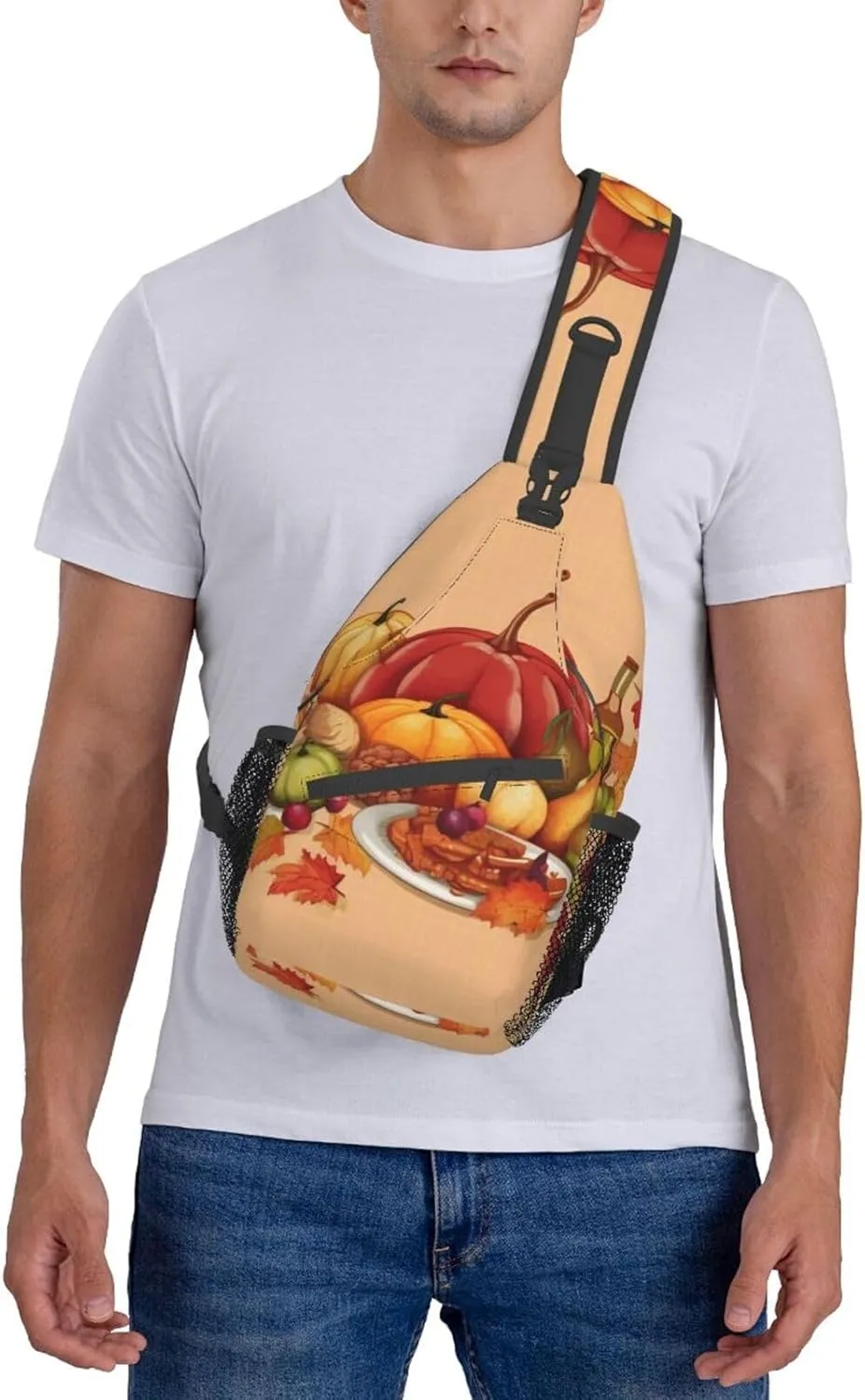 Sling Bag for Women Men Haapy thanksgiving Cross Chest Bag Diagonally Casual Fashion Travel Hiking Daypack