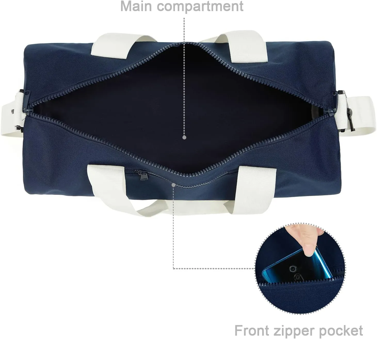 Small Gym Bag Duffel Bag for Women Men Fitness Sports Bag Workout Adjustable Detachable Shoulder Strap Lightweight Carry on Travel Duffle Bag