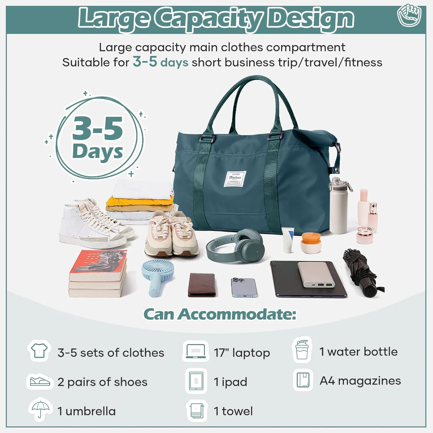 Small Gym Duffle Bag for Women, Mini Cute Weekender Handbag Carry on Travel Bag for Airplane, Water Resistant Sports Yoga Tote Bag with Dry Wet Separated Pocket