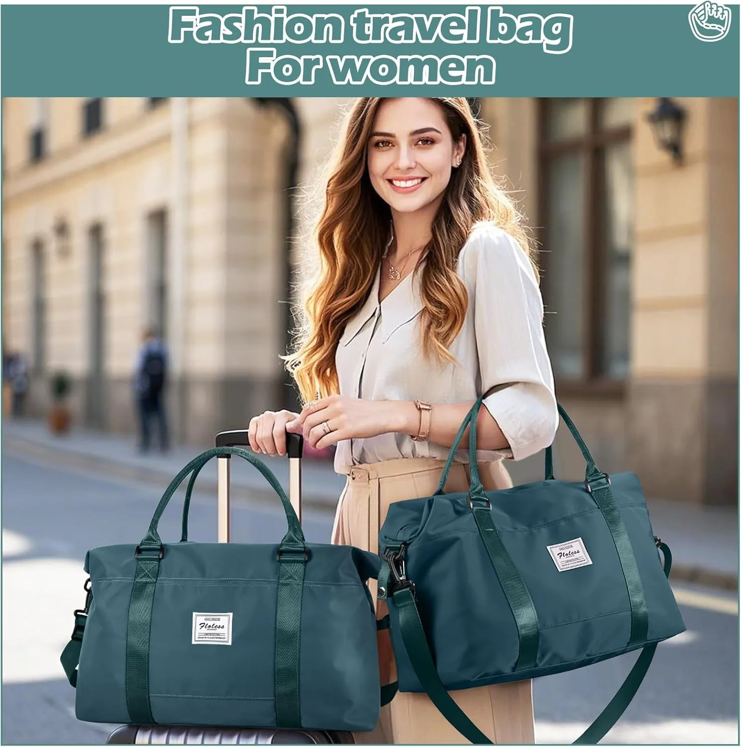 Small Gym Duffle Bag for Women, Mini Cute Weekender Handbag Carry on Travel Bag for Airplane, Water Resistant Sports Yoga Tote Bag with Dry Wet Separated Pocket