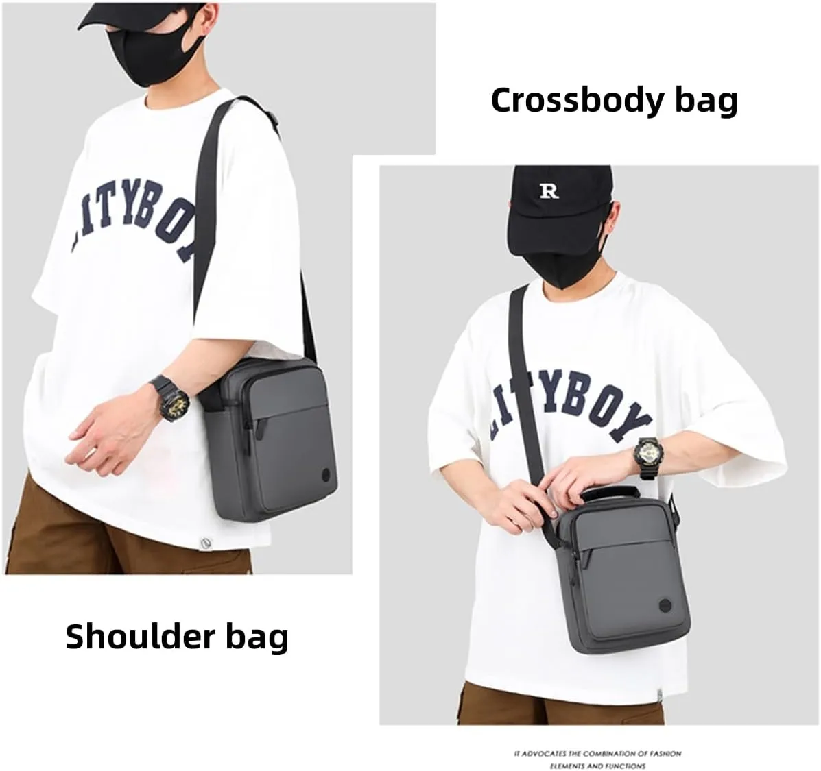 Small Messenger Bag for Men Women, Purse for Men Multi Pocket Purses Bag Hold Phone Handset Anti Theft