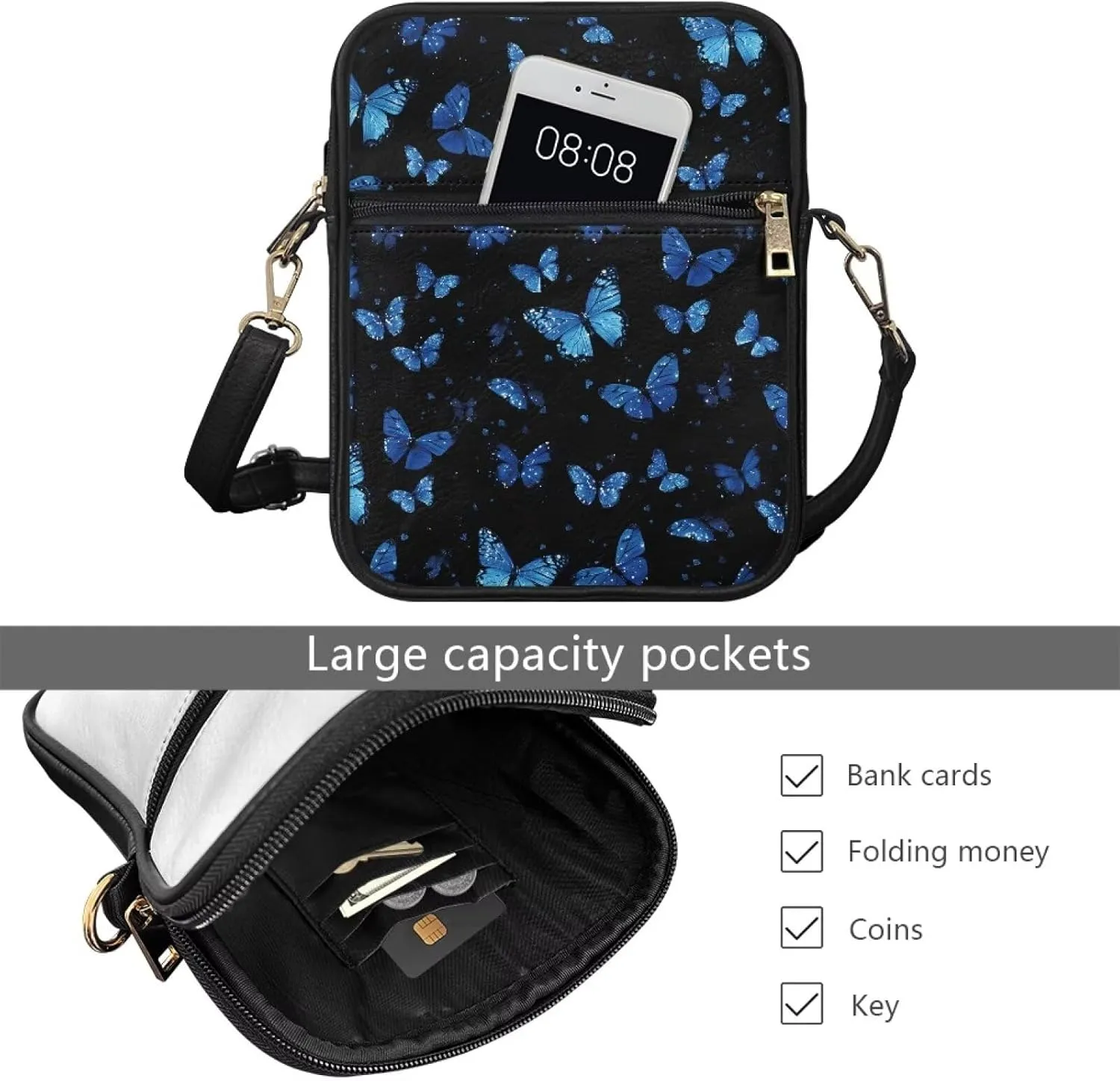 Small Messenger Bag for Women Work Lightweight Multipurpose Crossbody Shoulder Bag Travel Hiking Daypack