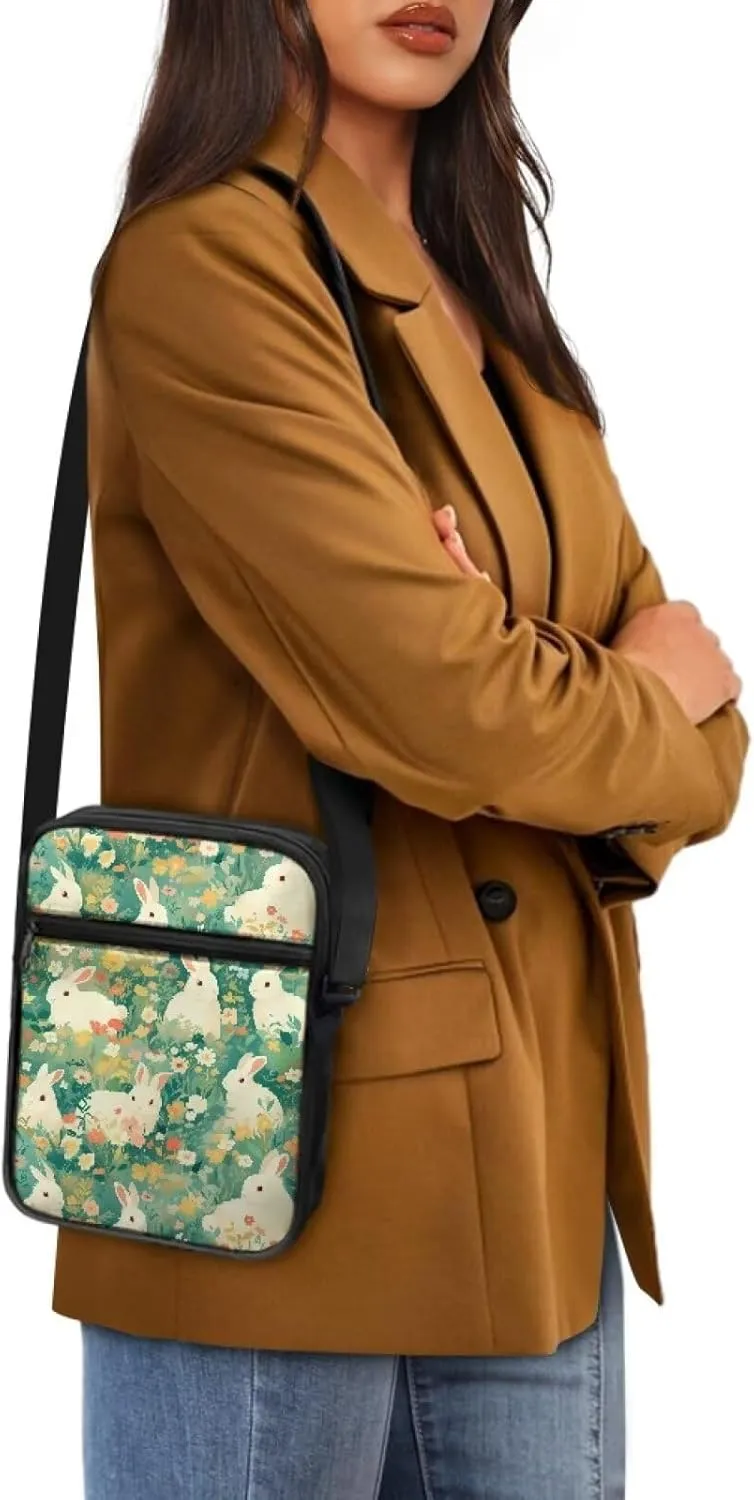 Small Messenger Shoulder Bag Mini Crossbody Bag for Women Men Light Zipper Pocket Travel Bag with Adjustable Strap