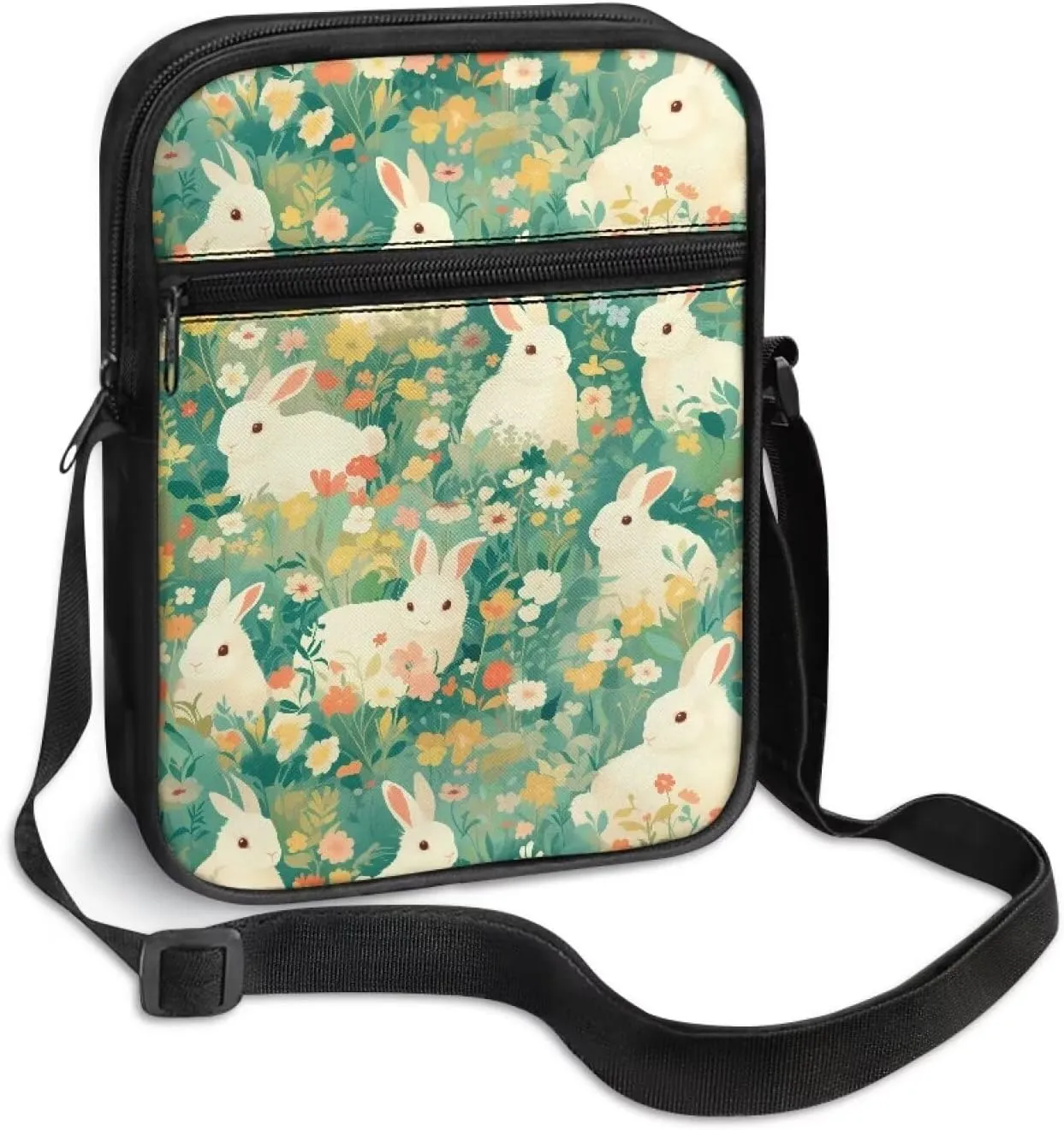 Small Messenger Shoulder Bag Mini Crossbody Bag for Women Men Light Zipper Pocket Travel Bag with Adjustable Strap