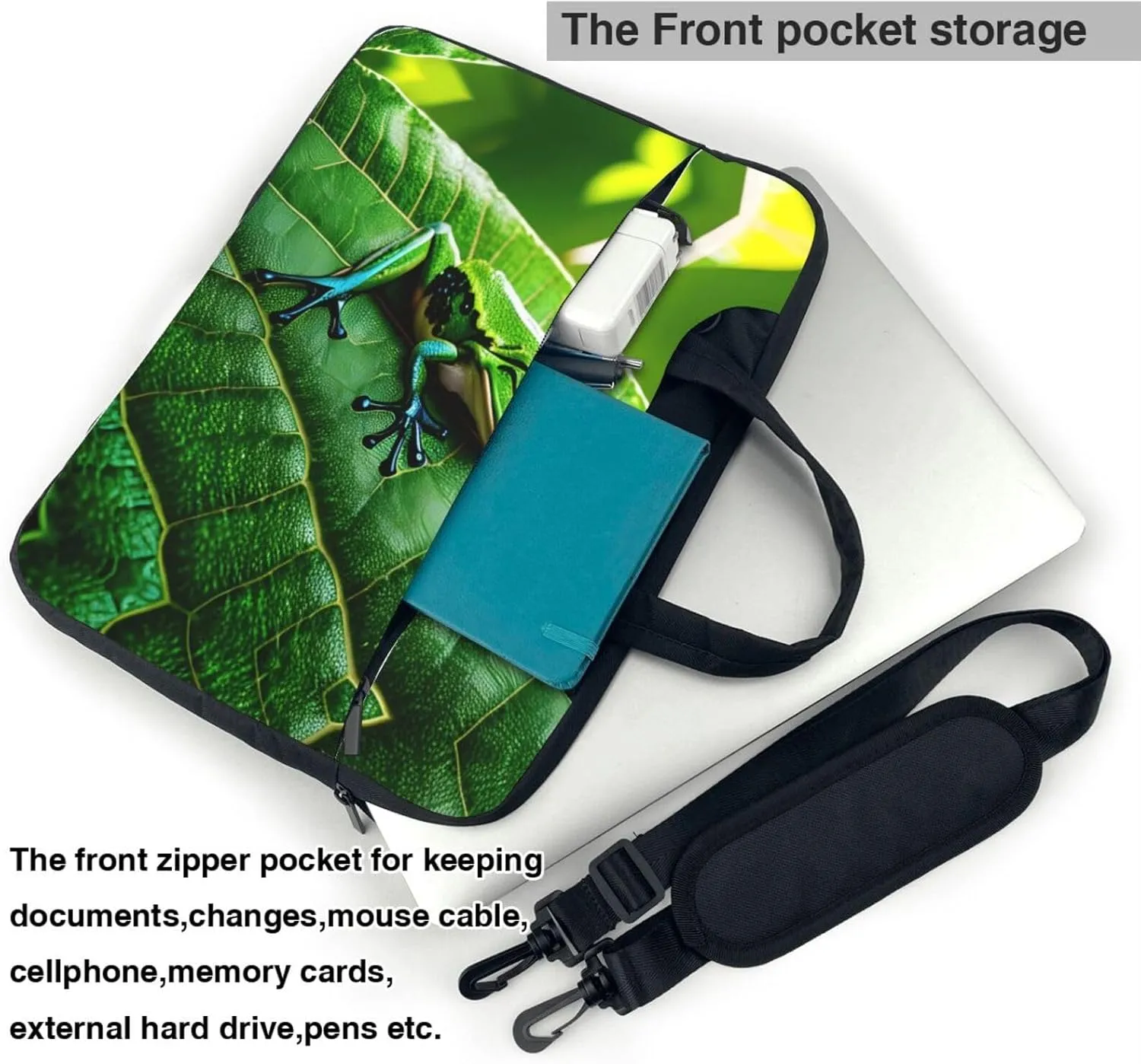 Smokey Mountain Cliff Print Notebook Computer Protective Carrying Cover With Pocket,13 Inch Laptop Shoulder Bag