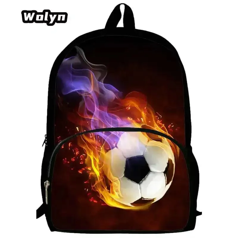 Soccer Prints School Backpack for Grade 1-3,Cartoon School Bags for Boys Girls ,Large Capacity Children Backpack  for School