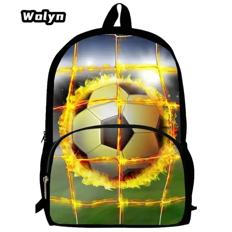 Soccer Prints School Backpack for Grade 1-3,Cartoon School Bags for Boys Girls ,Large Capacity Children Backpack  for School