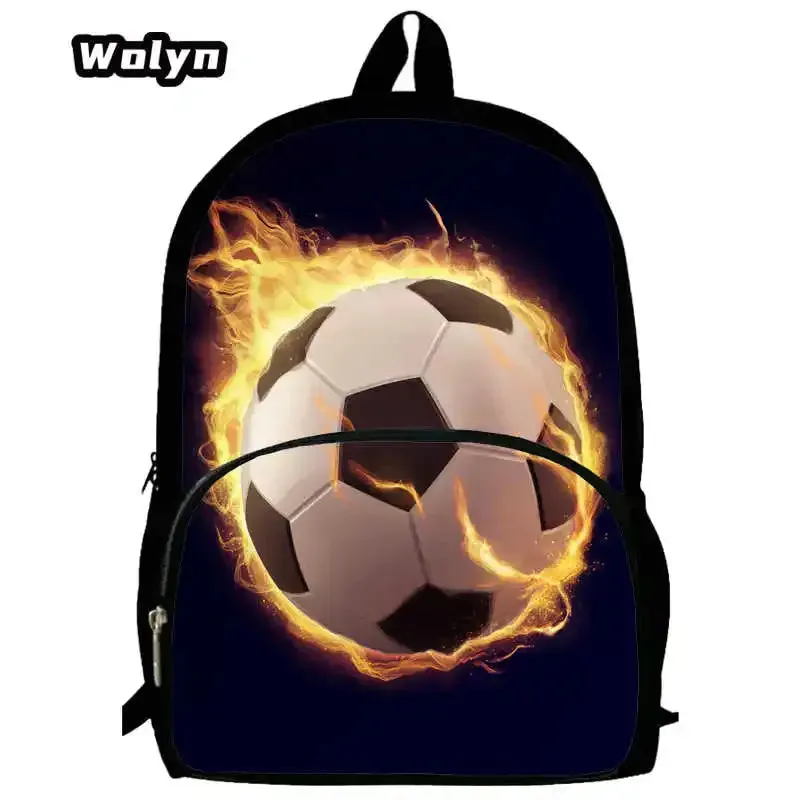 Soccer Prints School Backpack for Grade 1-3,Cartoon School Bags for Boys Girls ,Large Capacity Children Backpack  for School