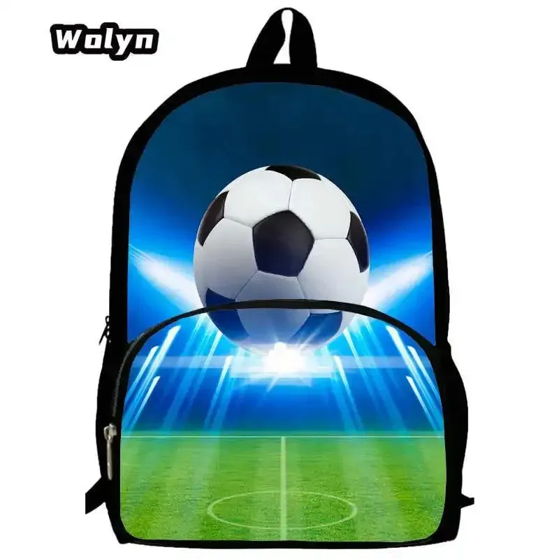 Soccer Prints School Backpack for Grade 1-3,Cartoon School Bags for Boys Girls ,Large Capacity Children Backpack  for School
