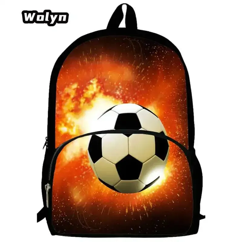 Soccer Prints School Backpack for Grade 1-3,Cartoon School Bags for Boys Girls ,Large Capacity Children Backpack  for School